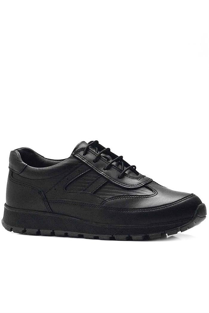 Rakerplus Hakiki Deri Siyah Bağcıklı Erkek Genç Spor Okul Ayakkabı
