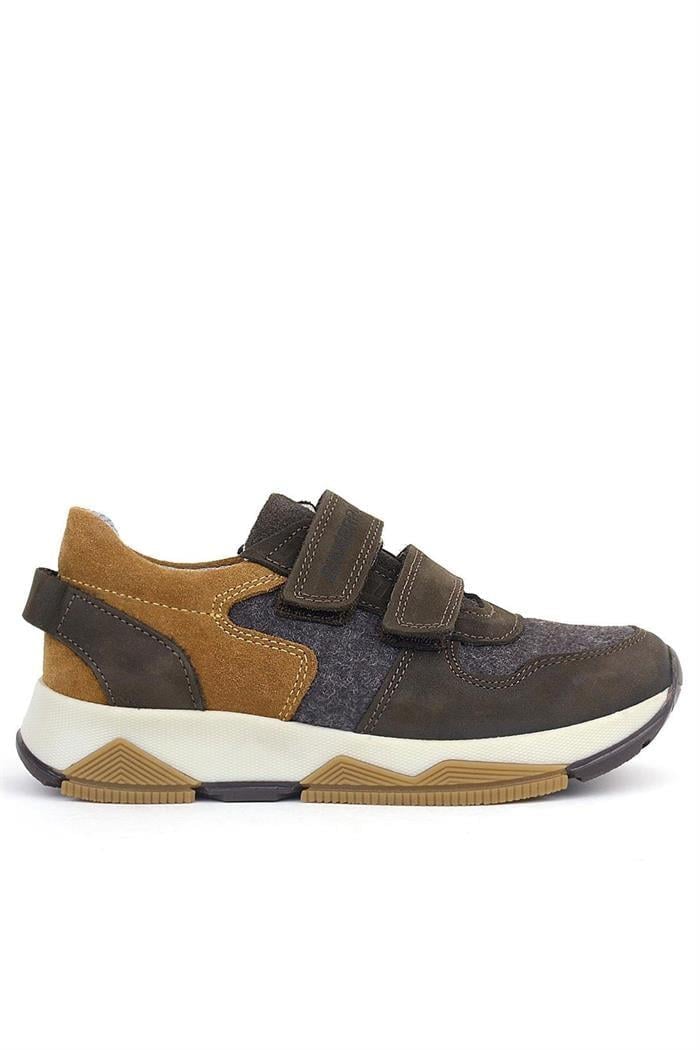 Rakerplus Hakiki Deri Koyu Kahve Çocuk Sneakers Spor Ayakkabı