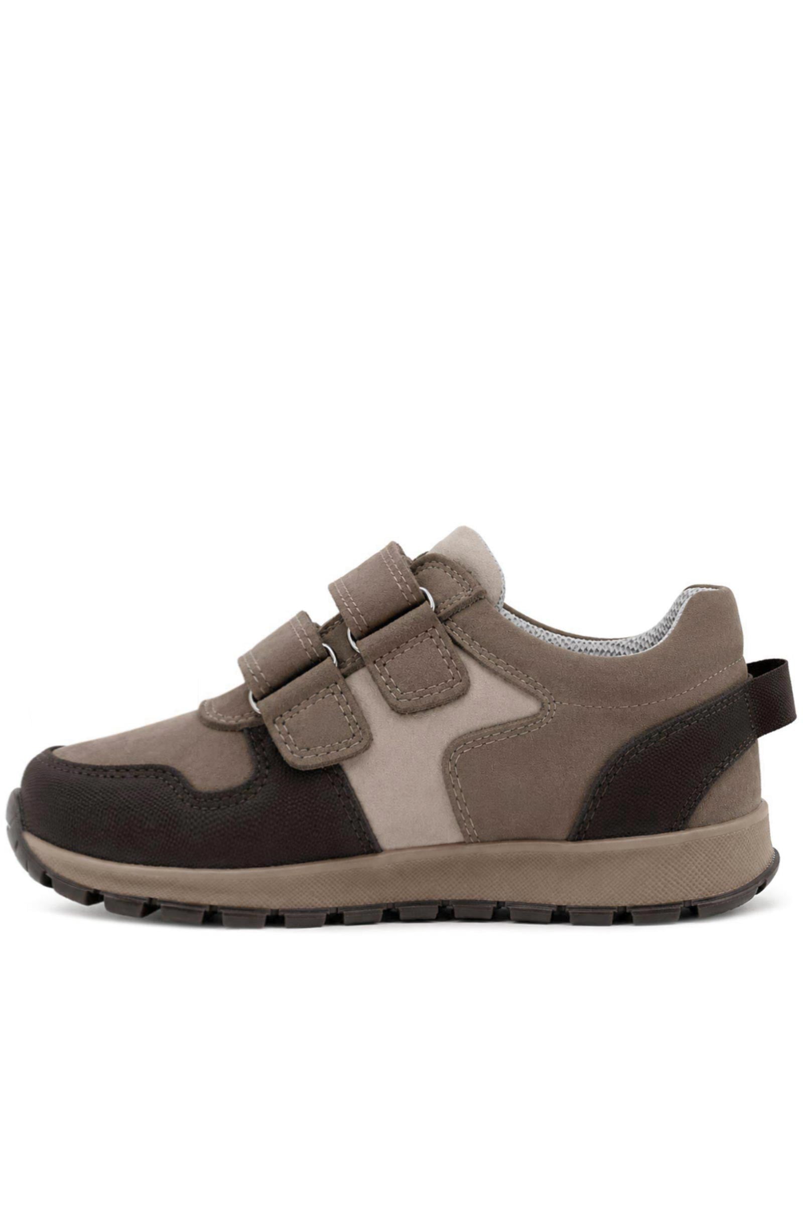 Rakerplus Hakiki Deri Cırt Cırtlı Kahve Vizon Çocuk Sneakers Spor Ayakkabı