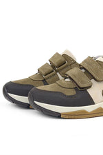 Rakerplus Hakiki Deri Vizon Kahve Çocuk Cırtlı Sneakers Spor Ayakkabı