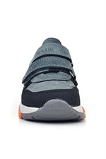 Rakerplus Hakiki Deri Koyu Gri Çocuk Cırtlı Sneakers Spor Ayakkabı
