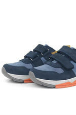 Rakerplus Hakiki Deri Lacivert Taba Çocuk Sneakers Spor Ayakkabı