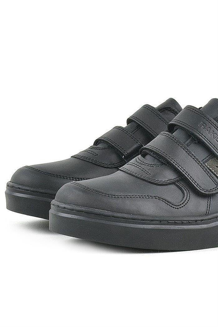 Rakerplus Hakiki Deri Siyah Cırtlı Erkek Çocuk Sneaker Ayakkabı
