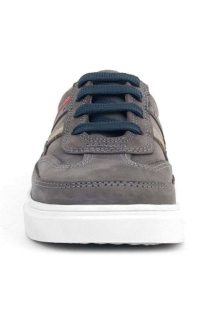 Rakerplus Gri Hakiki Deri Bağcıklı Erkek Çocuk Sneaker Ayakkabı