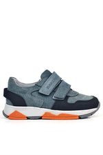 Rakerplus Hakiki Deri Koyu Gri Çocuk Cırtlı Sneakers Spor Ayakkabı
