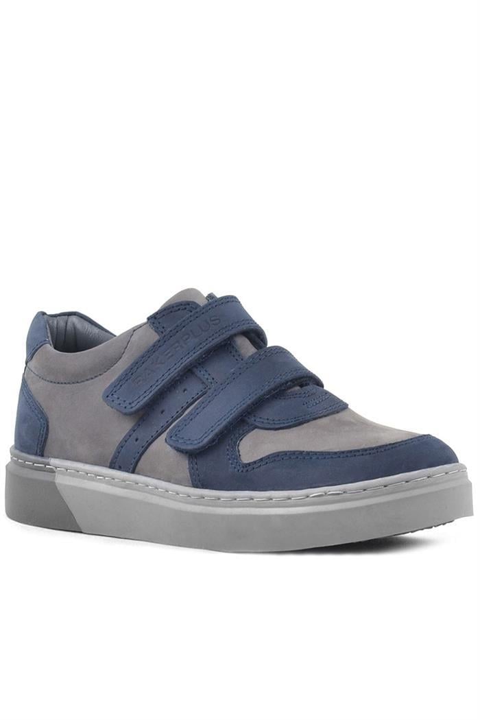 Rakerplus Hakiki Deri Lacivert Cırtlı Erkek Çocuk Sneaker