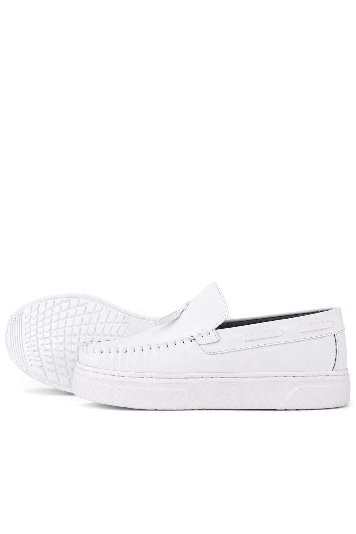 Rakerplus Beyaz Hafif Tabanlı Erkek Çocuk Makosen Ayakkabı