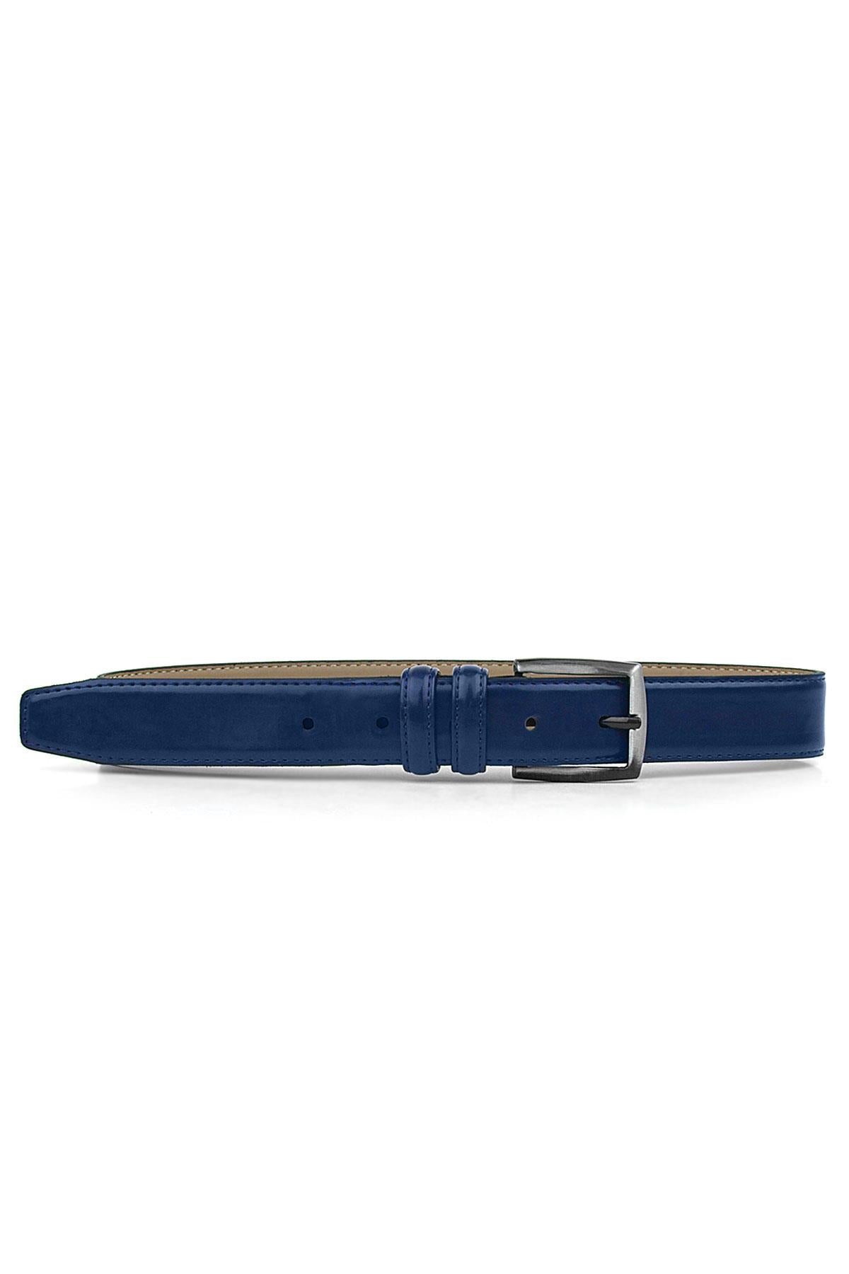 Rakerplus Lacivert Rugan 3 Cm Erkek Çocuk Kemeri (85- 110 Cm)
