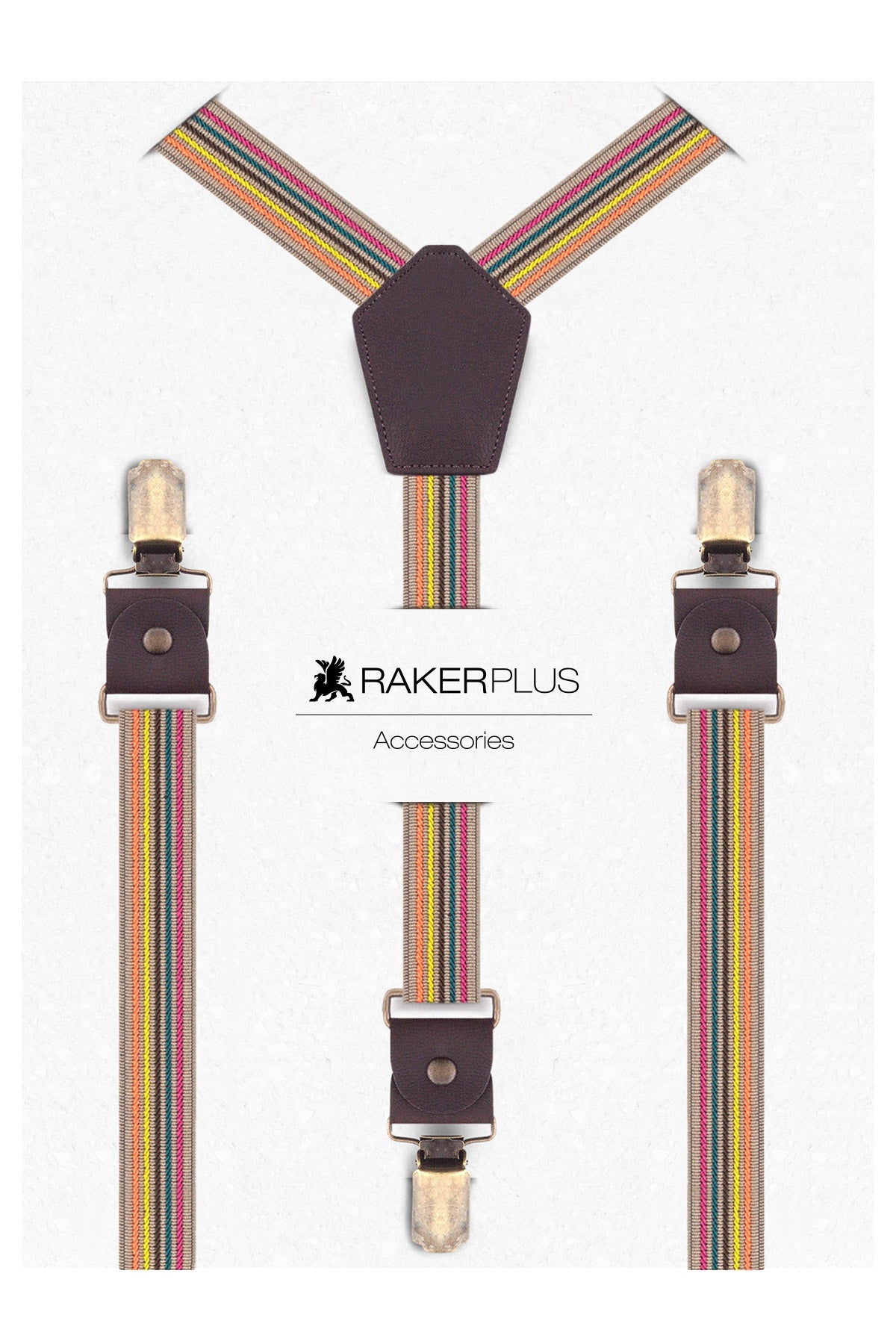 Rakerplus Ayarlanabilir Klipsli Çok Renkli Çocuk Kemer Pantolon Askısı