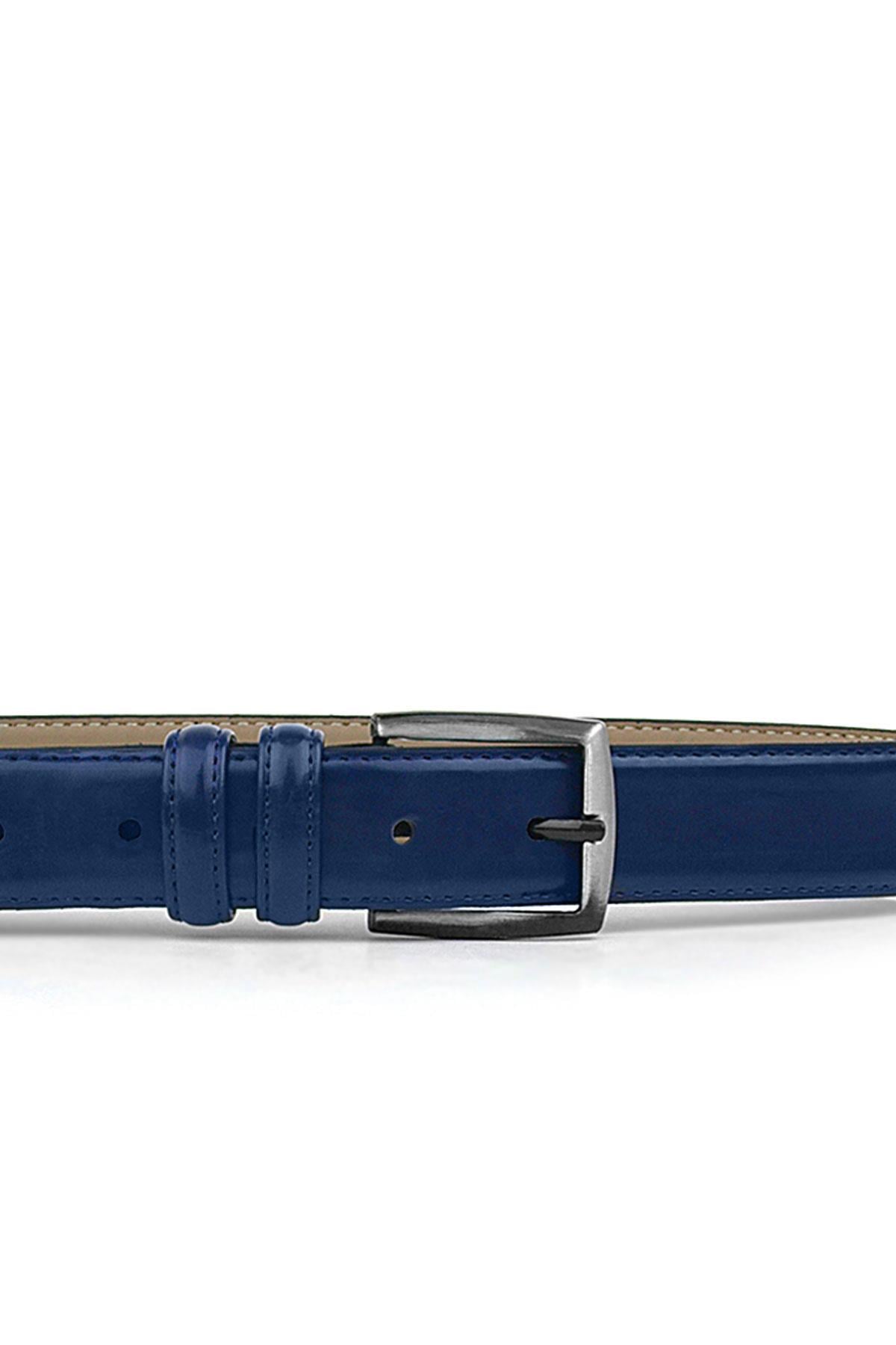 Rakerplus Lacivert Rugan 3 Cm Erkek Çocuk Kemeri (85- 110 Cm)