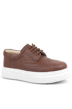 Rakerplus Taba Beyaz Taban Oxford Çocuk Klasik Ayakkabı