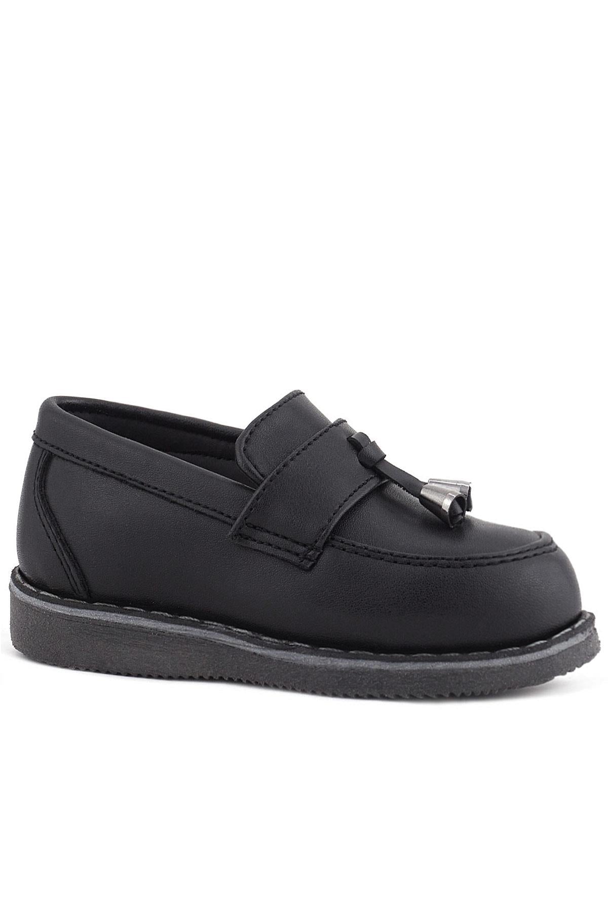 Rakerplus Siyah Mat Loafer Klasik Çocuk Ayakkabısı
