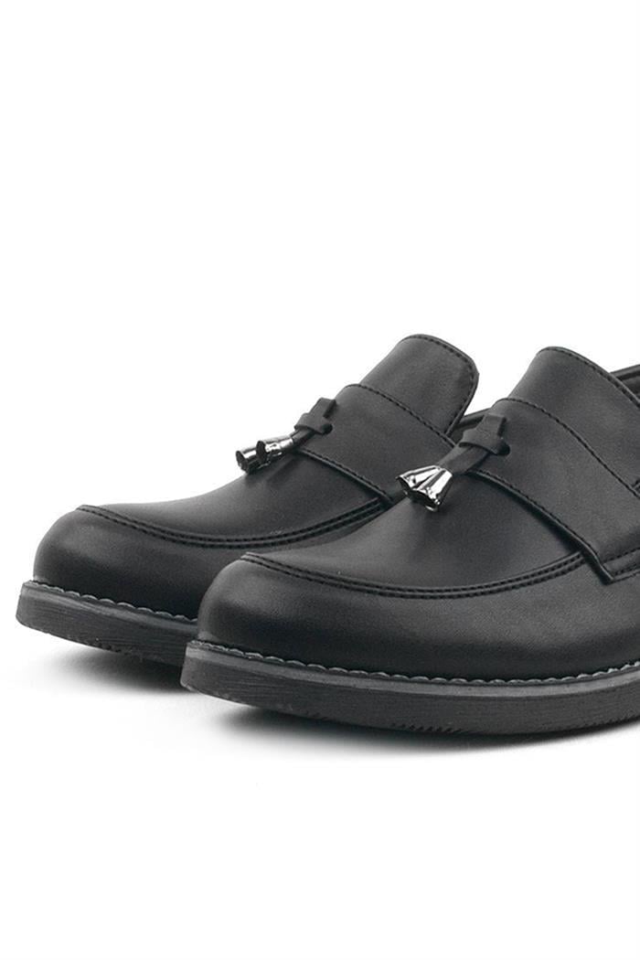 Rakerplus Siyah Mat Loafer Klasik Çocuk Ayakkabısı