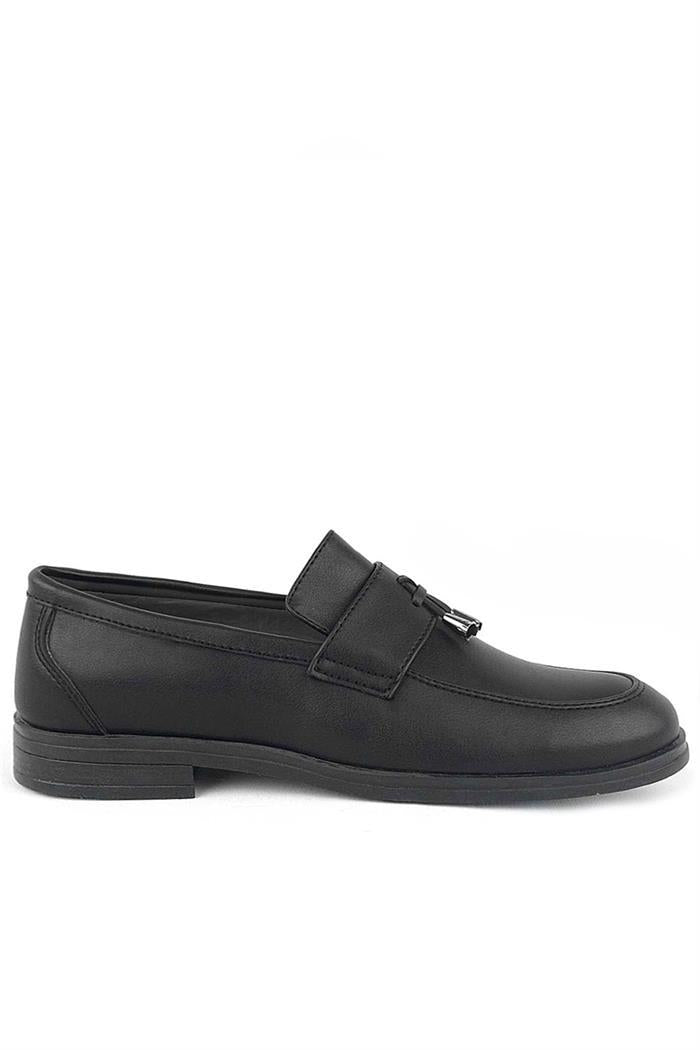 Rakerplus Loafer Siyah Mat Erkek Klasik Çocuk Ayakkabı