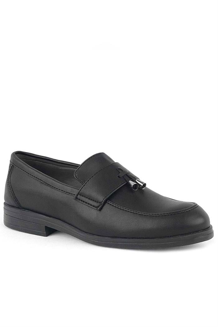 Rakerplus Loafer Siyah Mat Erkek Klasik Çocuk Ayakkabı