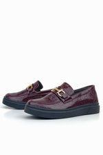 Rakerplus Bordo Tokalı Loafer Çocuk Klasik Ayakkabı