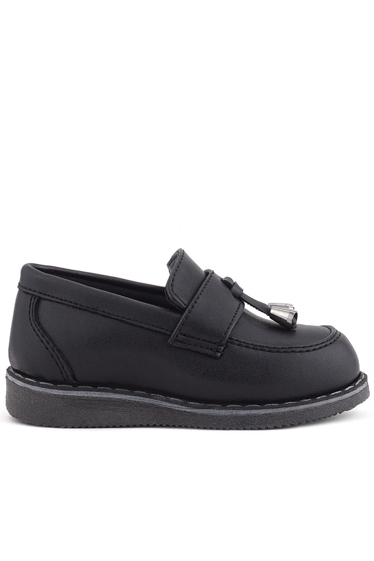 Rakerplus Siyah Mat Loafer Klasik Çocuk Ayakkabısı