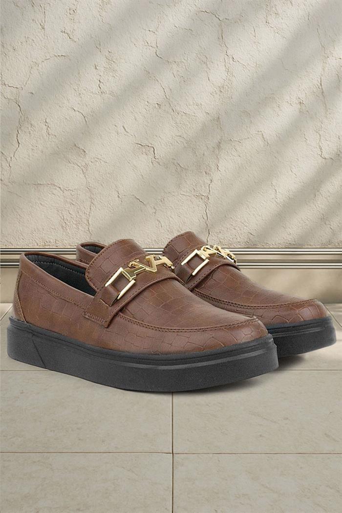 Rakerplus Taba Tokalı Loafer Çocuk Klasik Ayakkabı
