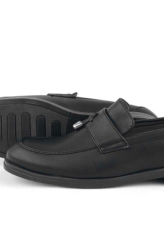 Rakerplus Loafer Siyah Mat Erkek Klasik Çocuk Ayakkabı
