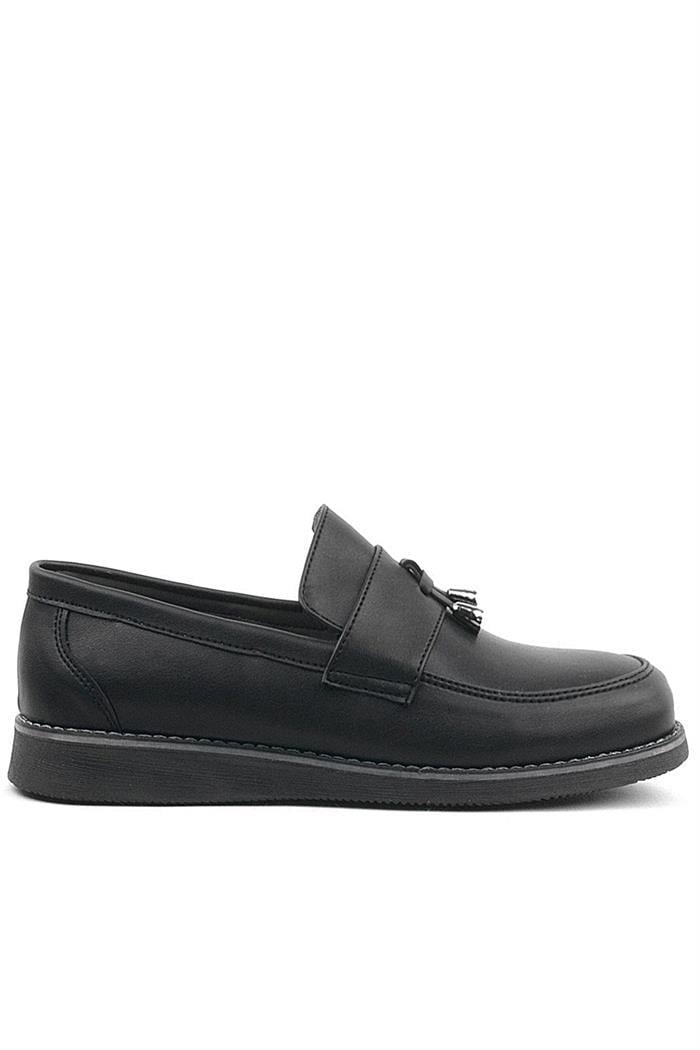 Rakerplus Siyah Mat Loafer Klasik Çocuk Ayakkabısı