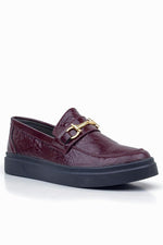 Rakerplus Bordo Tokalı Loafer Çocuk Klasik Ayakkabı