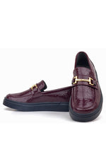 Rakerplus Bordo Tokalı Loafer Çocuk Klasik Ayakkabı
