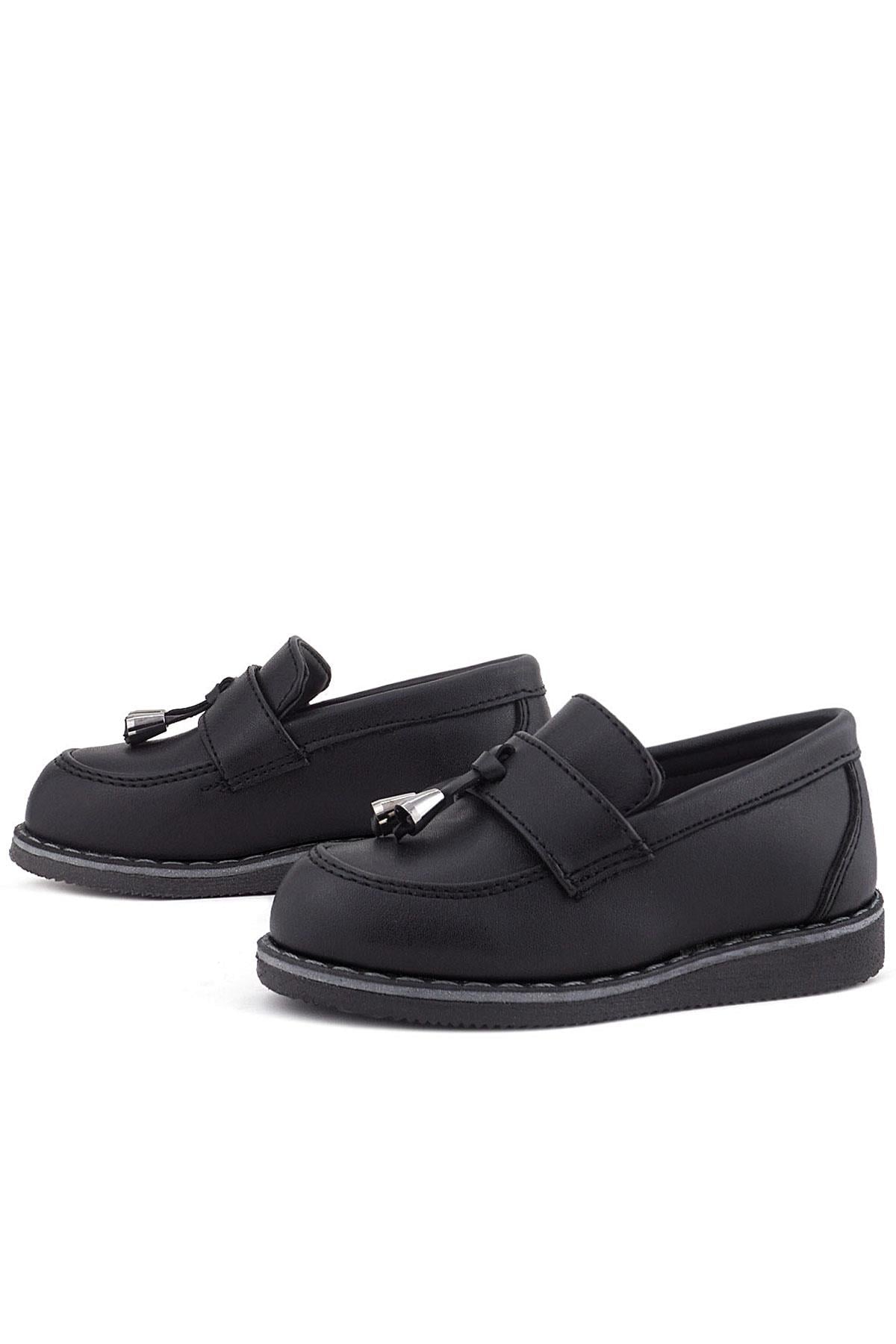 Rakerplus Siyah Mat Loafer Klasik Çocuk Ayakkabısı