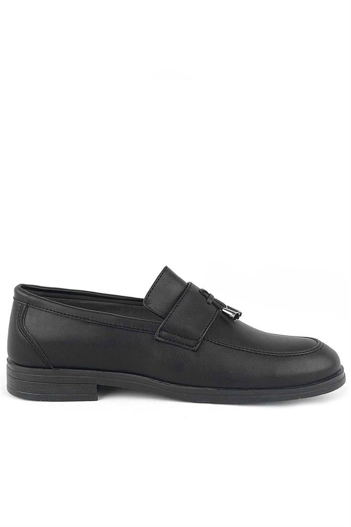 Rakerplus Loafer Siyah Mat Erkek Klasik Çocuk Ayakkabı