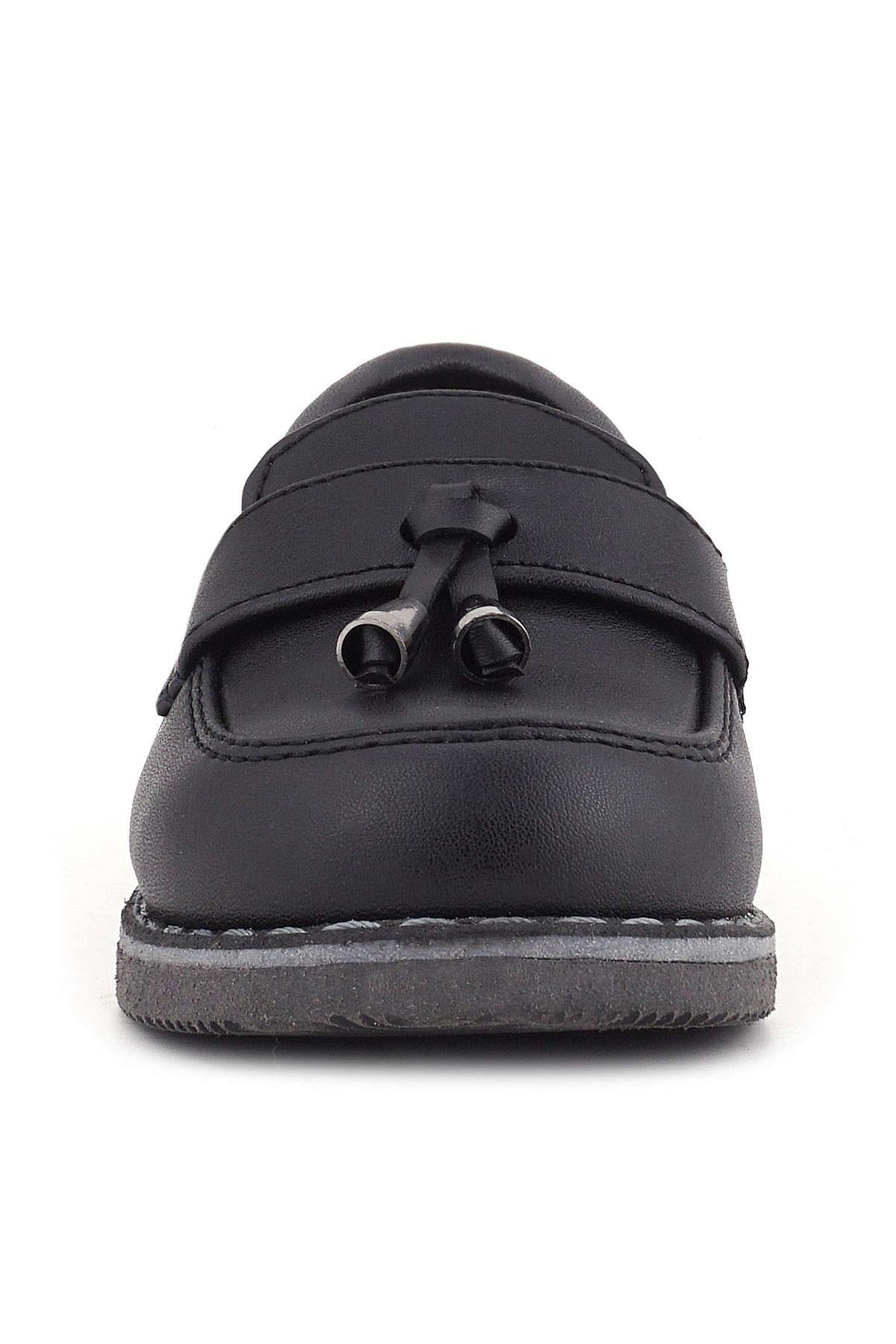 Rakerplus Siyah Mat Loafer Klasik Çocuk Ayakkabısı