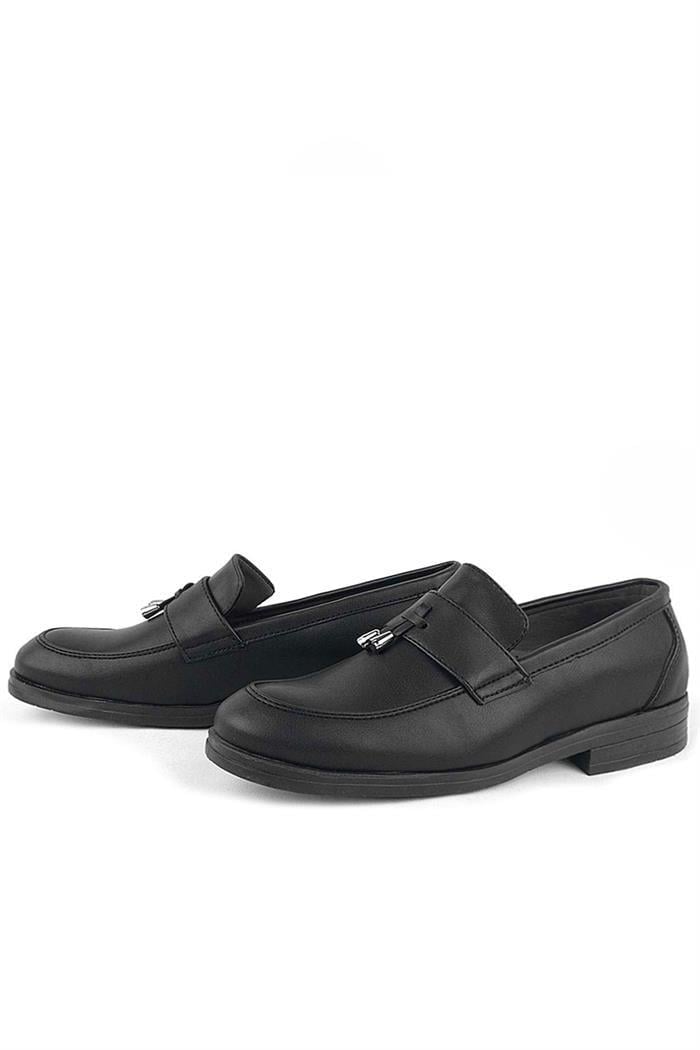Rakerplus Loafer Siyah Mat Erkek Klasik Çocuk Ayakkabı