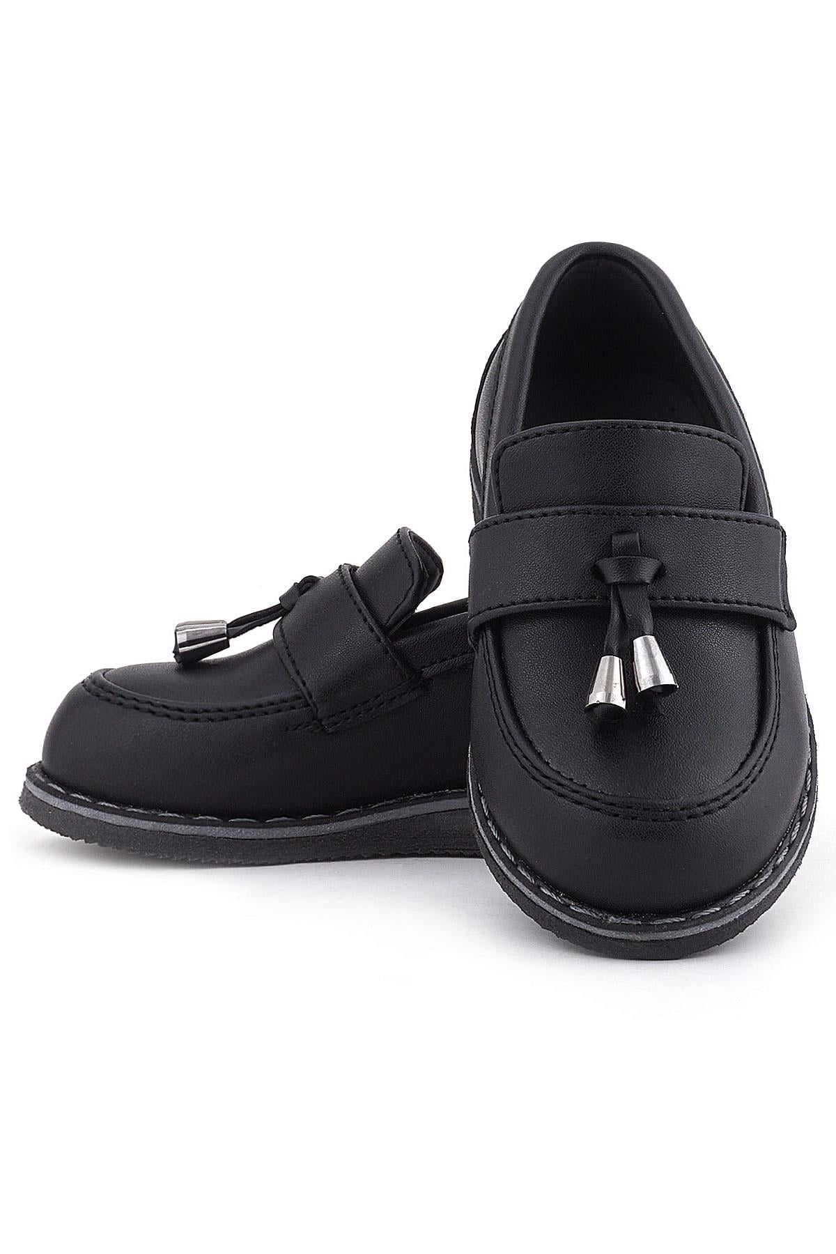 Rakerplus Siyah Mat Loafer Klasik Çocuk Ayakkabısı