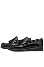 Rakerplus Hakiki Deri Siyah Rugan Loafer Çocuk Okul Ayakkabı