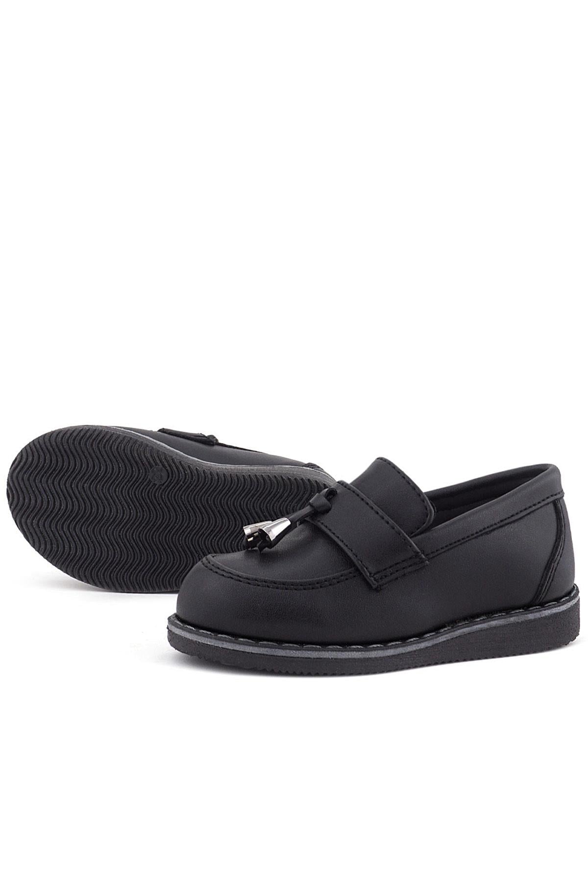 Rakerplus Siyah Mat Loafer Klasik Çocuk Ayakkabısı