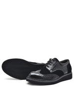 Rakerplus Hidra Siyah Rugan Bağcıklı Klasik Erkek Çocuk Okul Ayakkabı