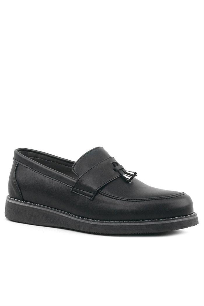 Rakerplus Siyah Mat Loafer Klasik Çocuk Ayakkabısı