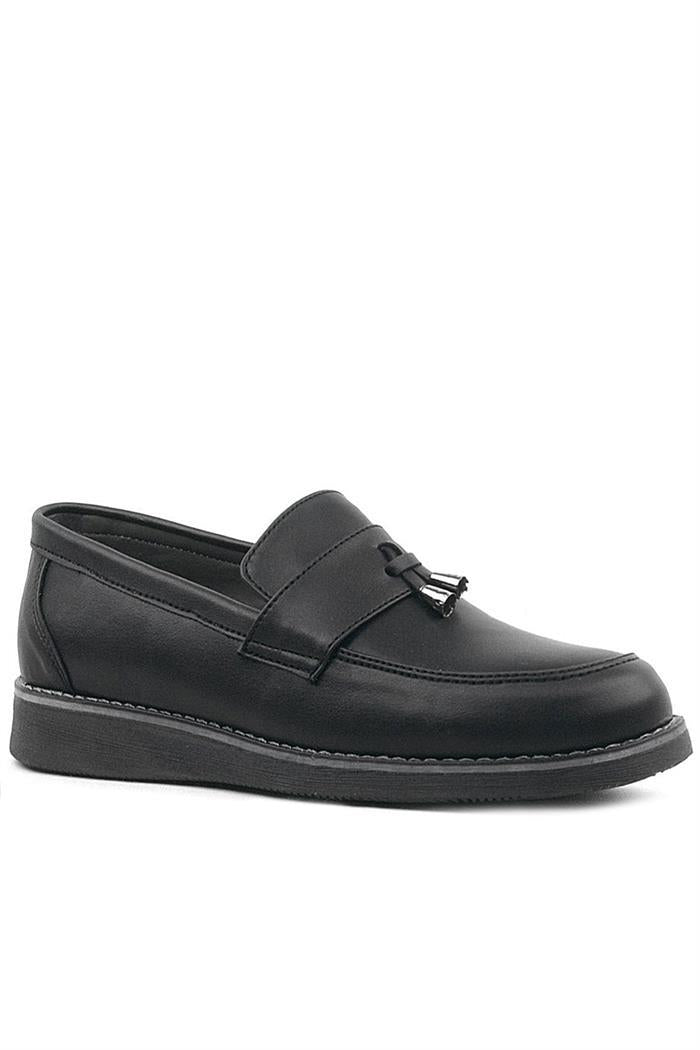 Rakerplus Siyah Mat Loafer Klasik Çocuk Ayakkabısı