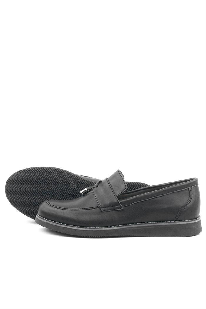 Rakerplus Siyah Mat Loafer Klasik Çocuk Ayakkabısı