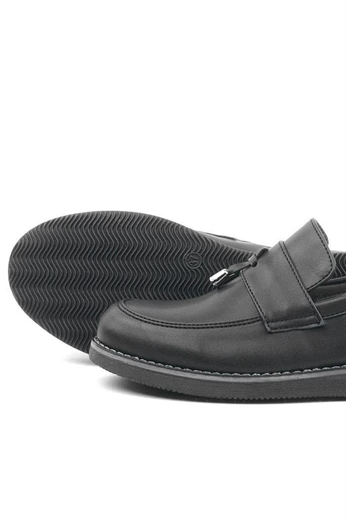 Rakerplus Siyah Mat Loafer Klasik Çocuk Ayakkabısı