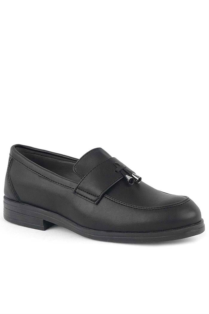 Rakerplus Loafer Siyah Mat Erkek Klasik Çocuk Ayakkabı