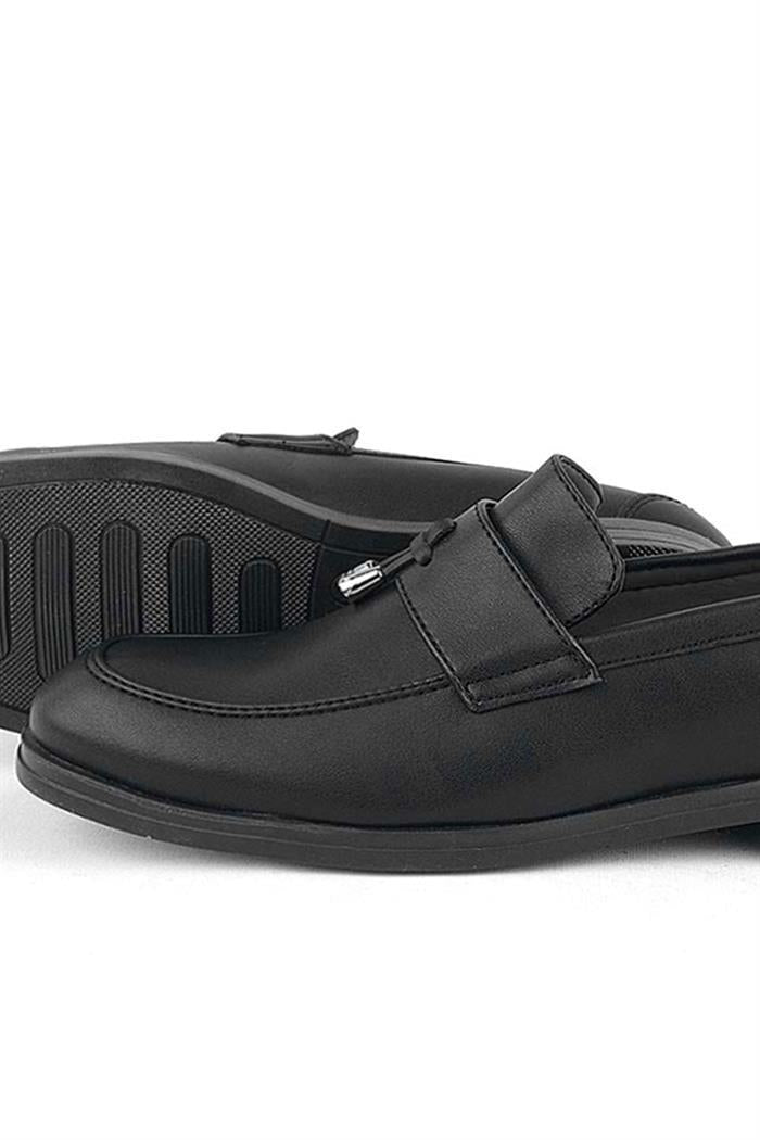 Rakerplus Loafer Siyah Mat Erkek Klasik Çocuk Ayakkabı