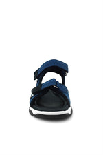 Hakiki Deri Mavi Siyah Cırt Cırtlı Erkek Çocuk Sandalet