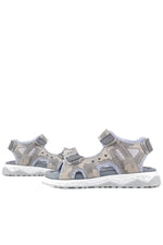 Rakerplus Hakiki Deri Bej Cırt Cırtlı Çocuk Sandalet Ayakkabı