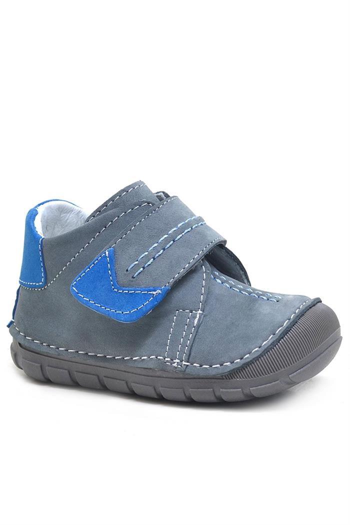 Rakerplus Popeye Hakiki Deri Gri Mavi İlk Adım Unisex Bebek Ayakkabısı