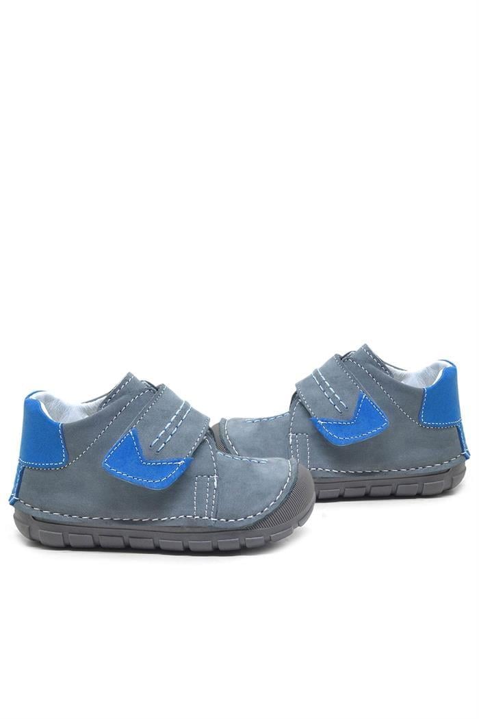 Rakerplus Popeye Hakiki Deri Gri Mavi İlk Adım Unisex Bebek Ayakkabısı