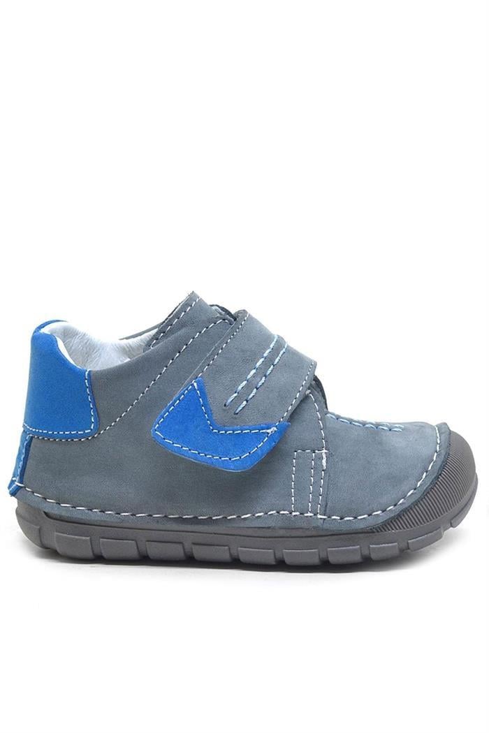 Rakerplus Popeye Hakiki Deri Gri Mavi İlk Adım Unisex Bebek Ayakkabısı