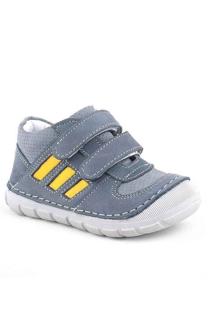 Rakerplus Grizzy Hakiki Deri Gri İlk Adım Unisex Bebek Ayakkabısı