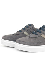 Rakerplus Gri Hakiki Deri Bağcıklı Erkek Çocuk Sneaker Ayakkabı
