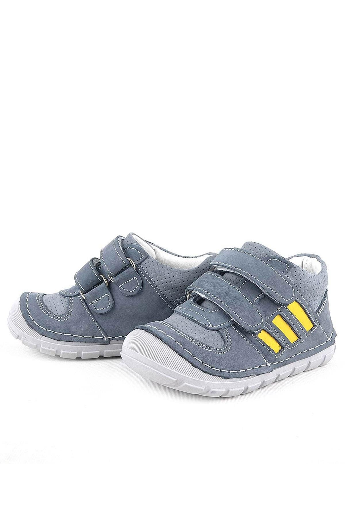 Rakerplus Grizzy Hakiki Deri Gri İlk Adım Unisex Bebek Ayakkabısı