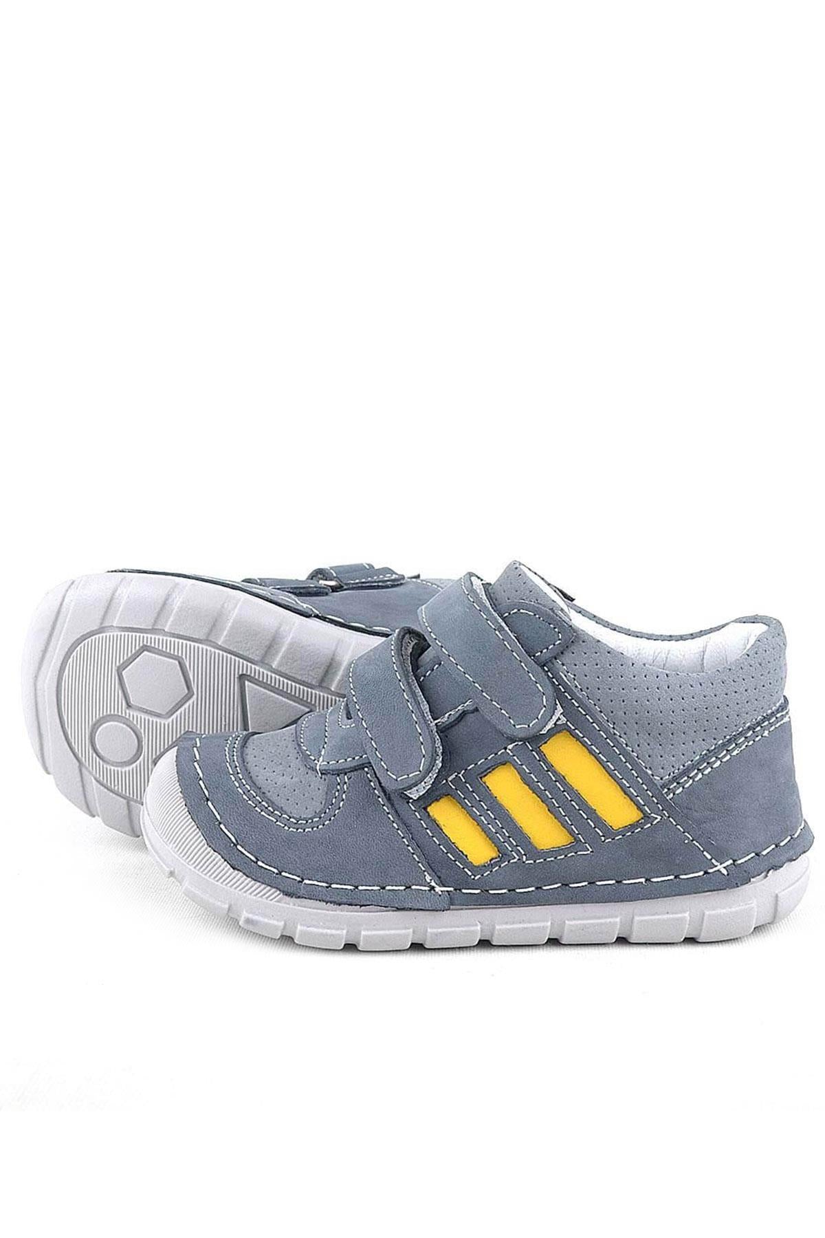 Rakerplus Grizzy Hakiki Deri Gri İlk Adım Unisex Bebek Ayakkabısı
