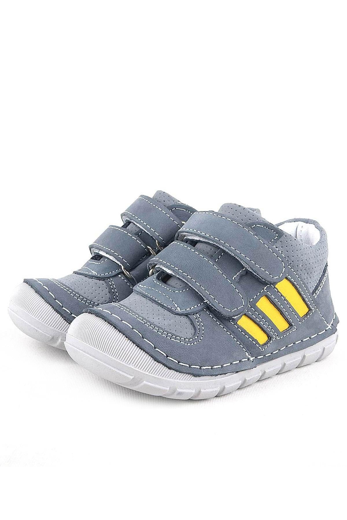 Rakerplus Grizzy Hakiki Deri Gri İlk Adım Unisex Bebek Ayakkabısı